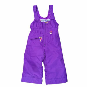 Kids Obermeyer Snow Bib Overalls Size 2 Purple Insulated Girls Ski